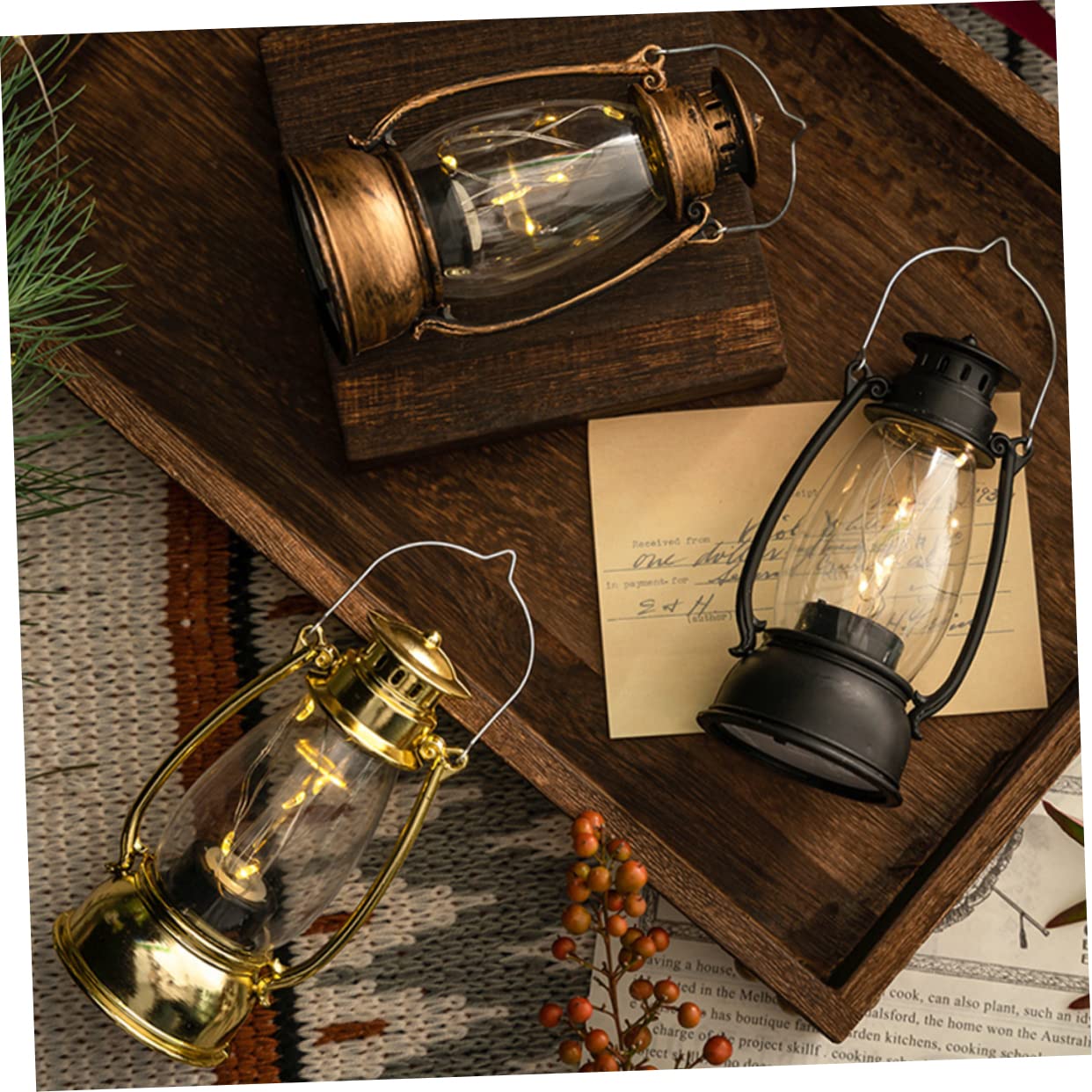 NUOBESTY Retro Decoration Vintage Flickering Flame for Home Decor Christmas Celebration