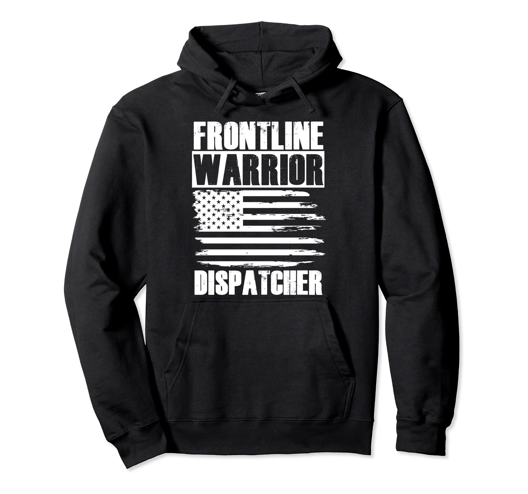 Frontline Warrior 911 Dispatcher Operator USA American Flag Pullover Hoodie