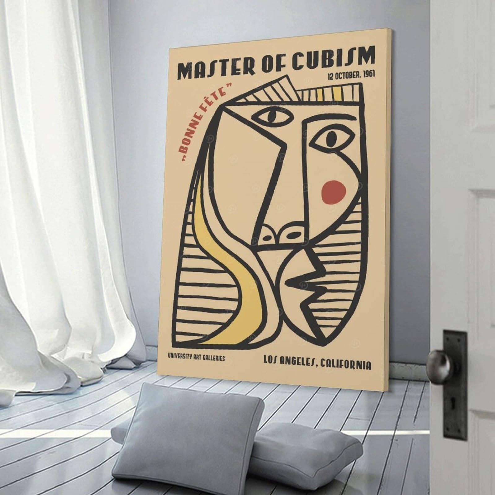 Junmoney Canvas Art Print Cubist Picasso Portrait, 24x36inch(60x90cm), for Gallery Wall Decor And Room Displays, Wall Decor Suited to Curated Displays