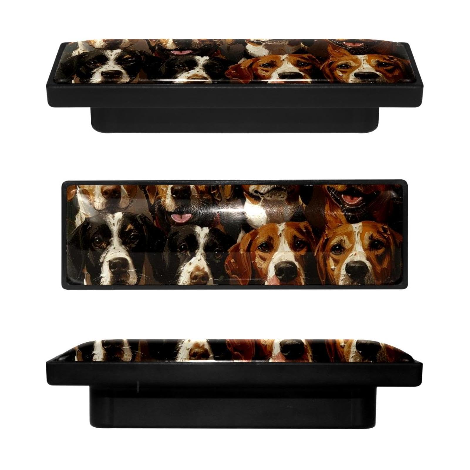 Boutons de meuble rectangulaires élégants imprimé artistique chiens