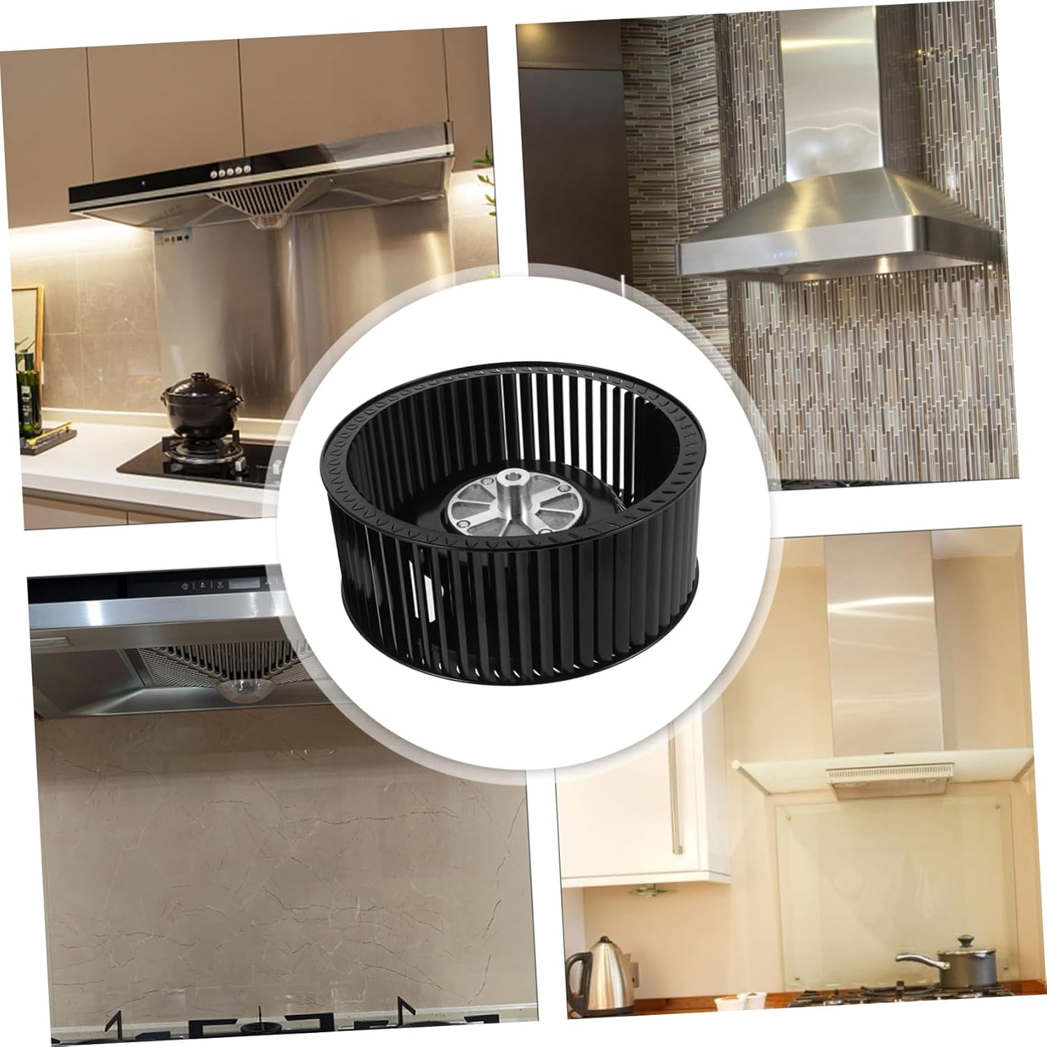 ERINGOGO 2pcs Range Hood Blower Wheel Exhaust Fan Replacement Parts for Kitchen Vent Hood Efficient Ventilation Quick Installation Broad Compatibility Design