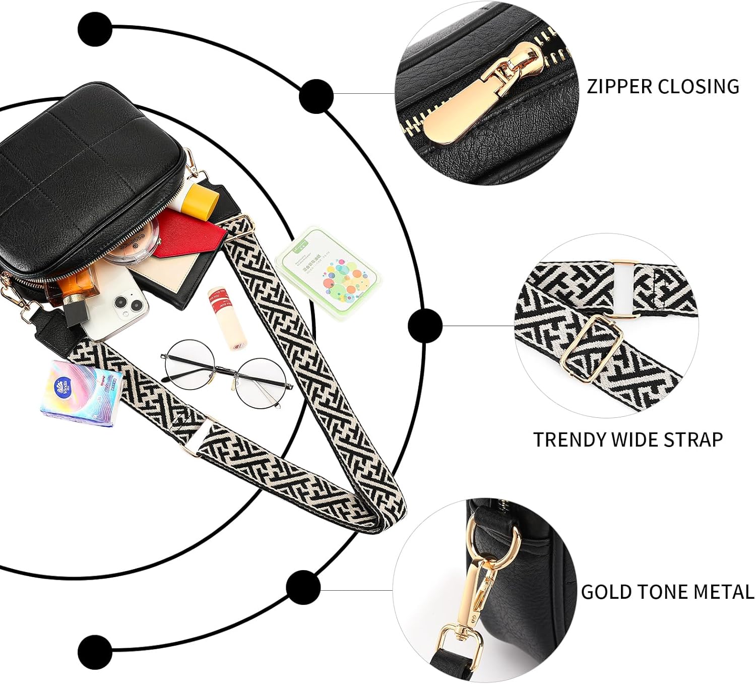 FALAN MULE Small Crossbody Bags for Women,Leather Trendy Cell Phone Bag Wallet Purses with Adjustable Strap - Image 5