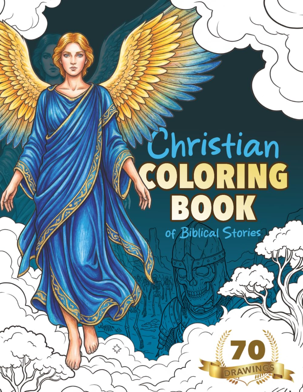 Christian Coloring Book: for Adults Coloring Book of Biblical Stories Faith-Based Relaxation, Warrior Coloring Book, Spiritual, Moses, Jesus, Angels, Biblical Times, Goliath