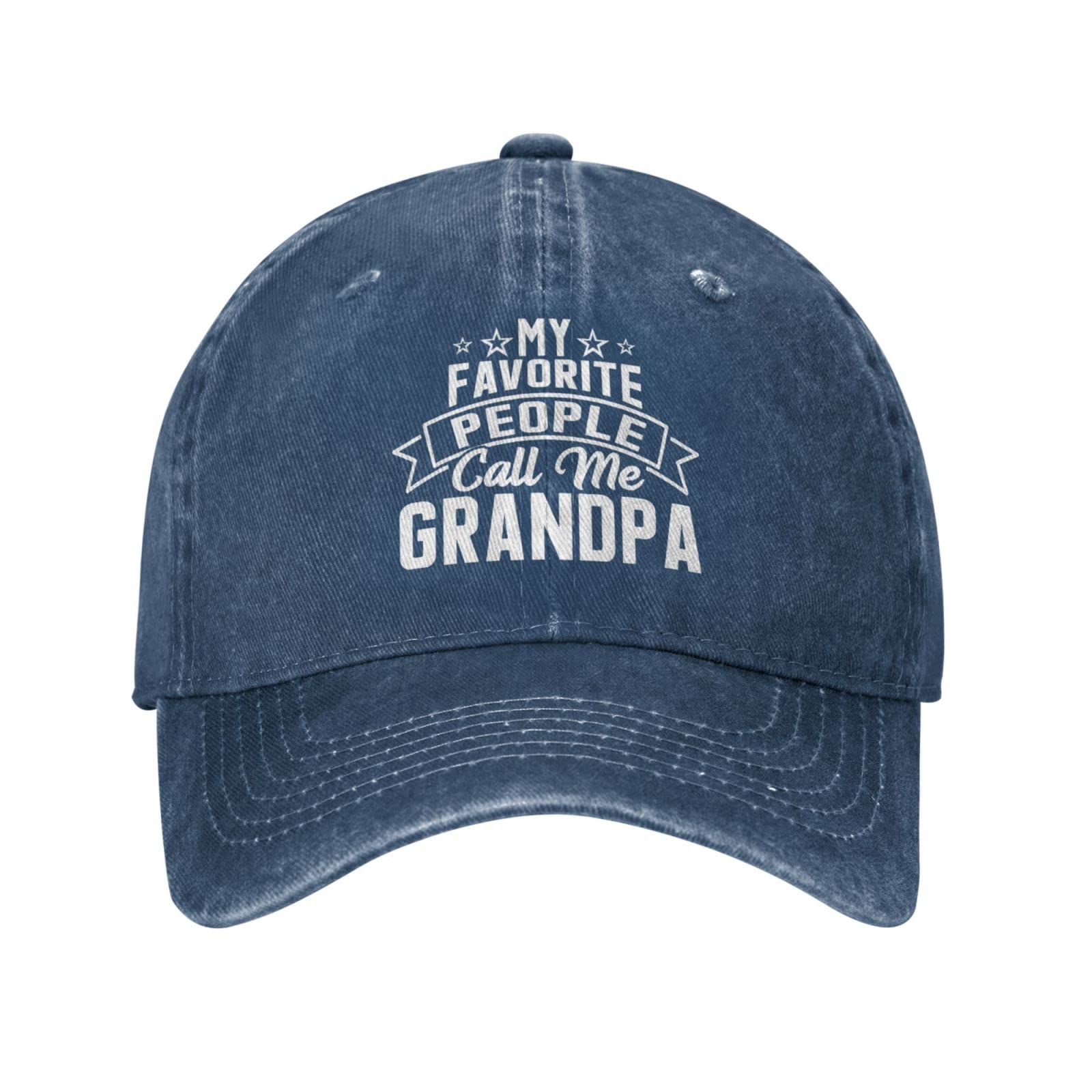 Nlwqekv Unisex Navy Blue Cap My Favorite People Call Me Grandpa Hat For Men Baseball Hat Cute Caps