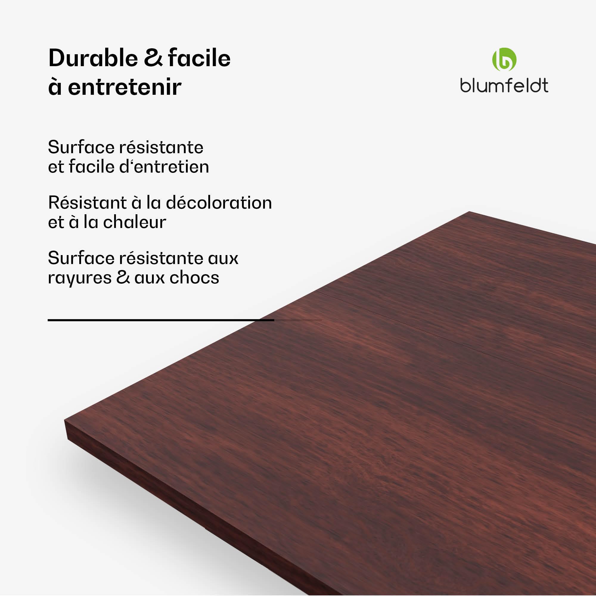 blumfeldt Bearsdon Plateau de Table en Bois - Plateau Durable, 140 x 80 cm, résistant aux Rayures & à la Chaleur, idéal pour Table à Manger - Finition Teck Moderne, Style Industriel & Minimaliste