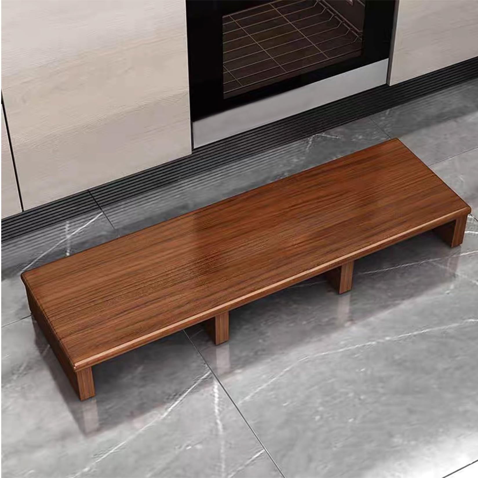 Wooden Step Stool Indoor & Outdoor Step Stools,Flower Stand Bench,For Bedside,Bathroom,Kitchen and Outdoor High Steps Brown 100×30×15cm