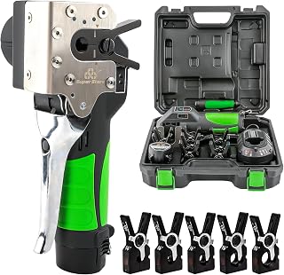 Electric Flaring Tool Kit Power Flare Tool for Copper Pipe Tube, 1/4"-3/4" Copper Flaring Tool, 5 Sizes Dies Clamps 45° Eccentric Tube Flare Gauge Set, Rechargeable 2200 mAh Battery Deburrer