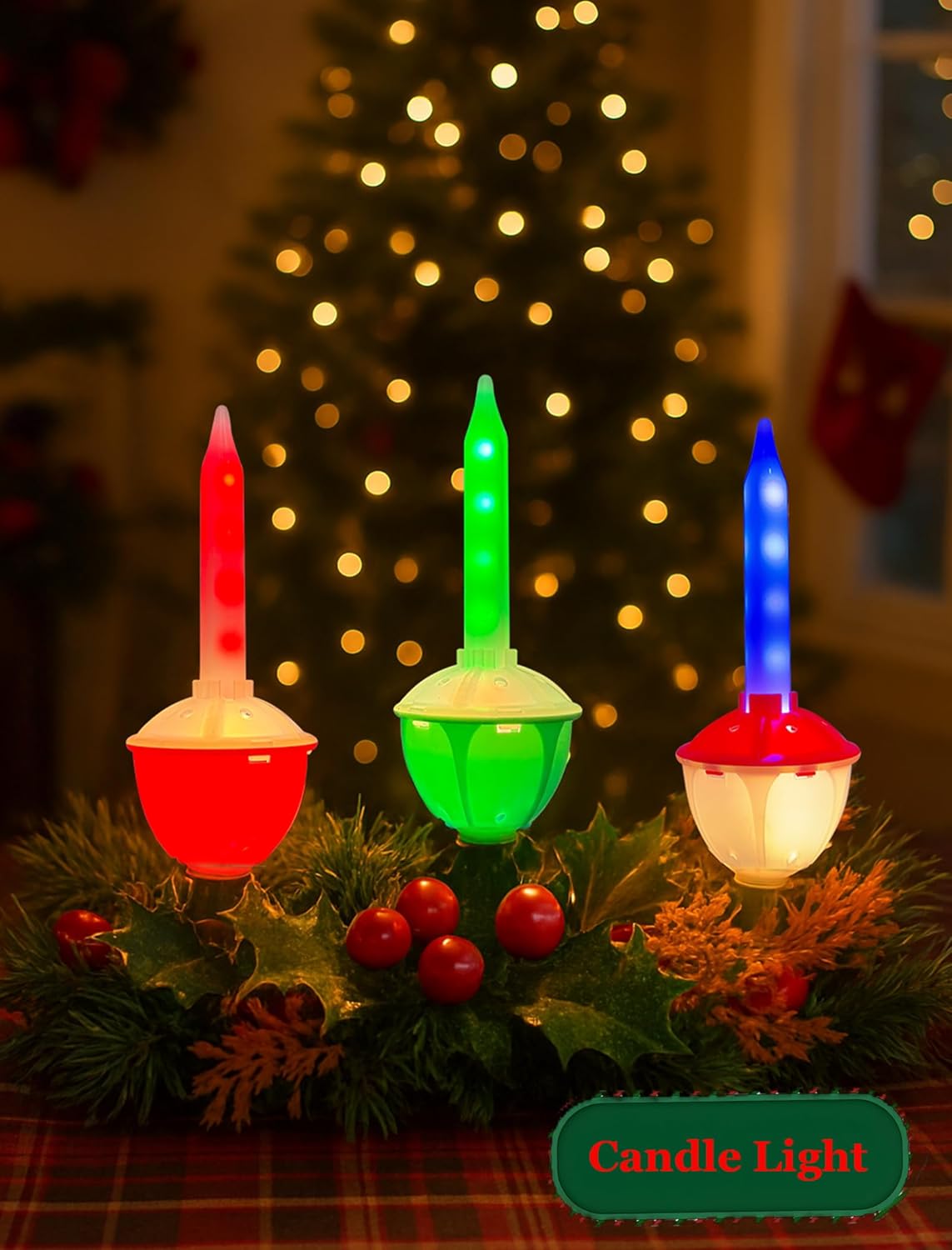 Replacement Bubble Lights for Christmas Tree, LED Bubble Light Bulbs, C7/E12 Base, Energy-Efficient, Long-Lasting, UL Listed, Ideal for Holiday Decorations & Nightlights