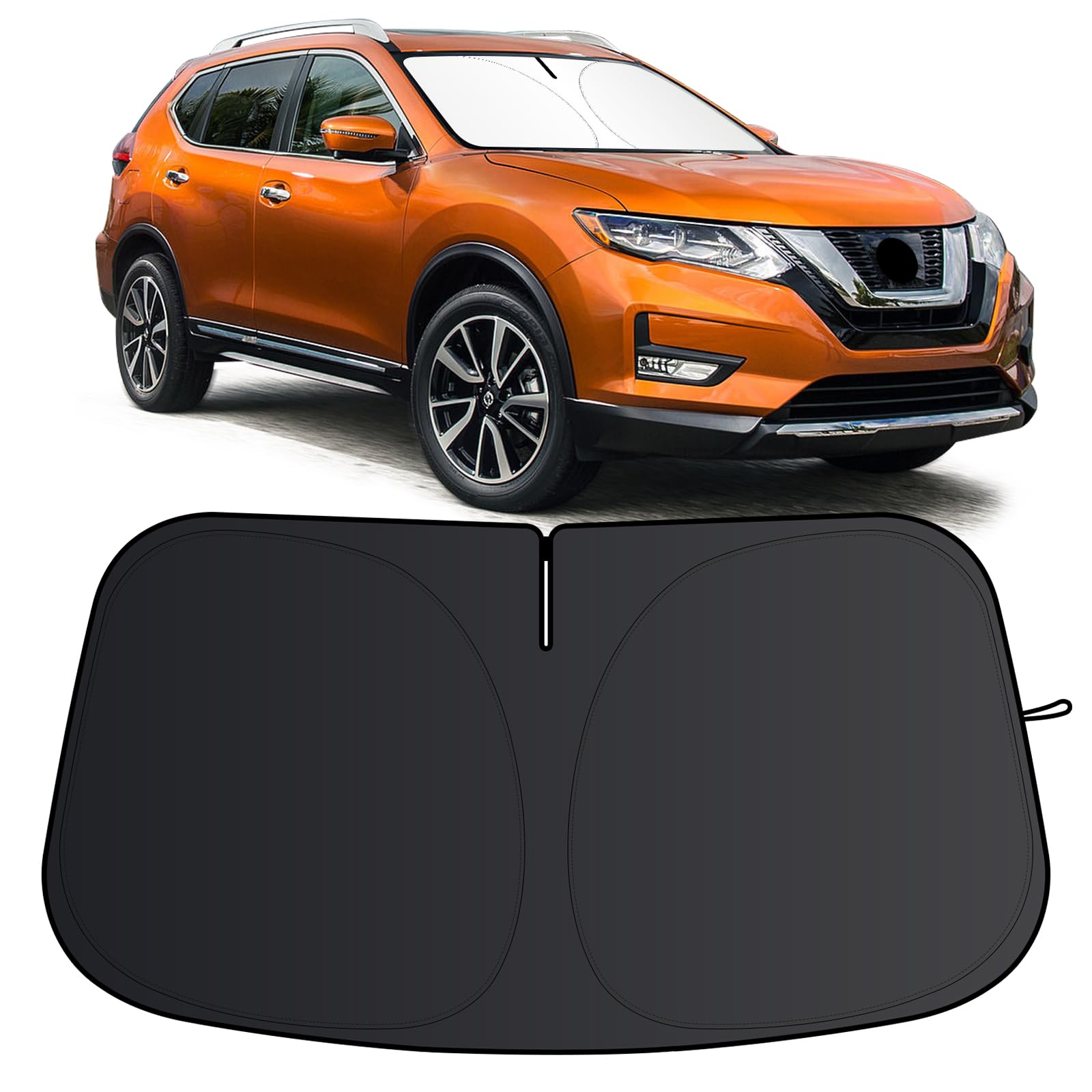 Windshield Sun Shade for Nissan Rogue 2014-2020 Foldable Sun Visor Protector for Rogue Accessories Sunshade Car Front Window Sunshades Blocks UV Rays