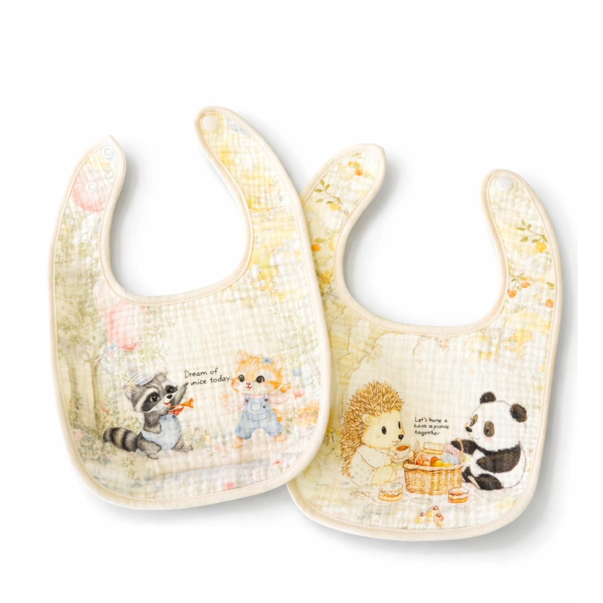THE LITTLE LOOKERS Muslin Bib for Baby | Extra Absorbent 6-Layer Design | for Infants & Toddlers | Lightweight & Supersoft | Adjustable Button | Washable & Reusable | (Pack of 2)-image-22