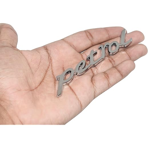 Incognito Petrol Emblem Sticker for Car Fuel Tank, Metal (Silver)