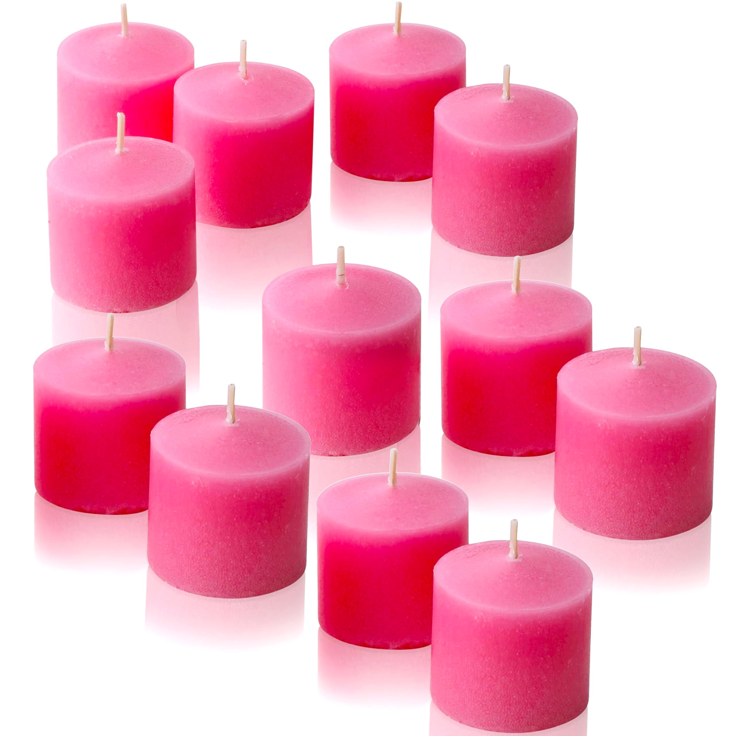 Pink Rose Garden Scented Votive Candles, Set of 12-1.25" Wax Candles for Home, Scented 10 Hour Burn Time - Aromatherapy, Spa Ambiance, Table Centerpieces &amp; Home Décor