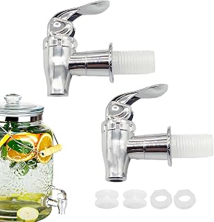2 Piezas Cubo de Embotellado de Plástico Grifo Grifo de plástico para Cubo de embotellado Grifo para Garrafas de Agua de Material PP para Botellas de Vino, Botellas de Bebidas (Plata)