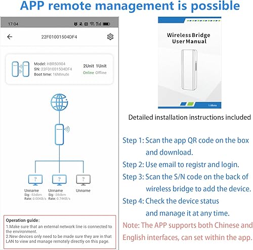 Miniatura 7 de Puente inalámbrico, 2.4 GHz, 300 Mbps, 2 x 14dBi de alta velocidad, distancia de trabajo de largo alcance de 0.6 mi, puentes WiFi punto a punto Ptmp