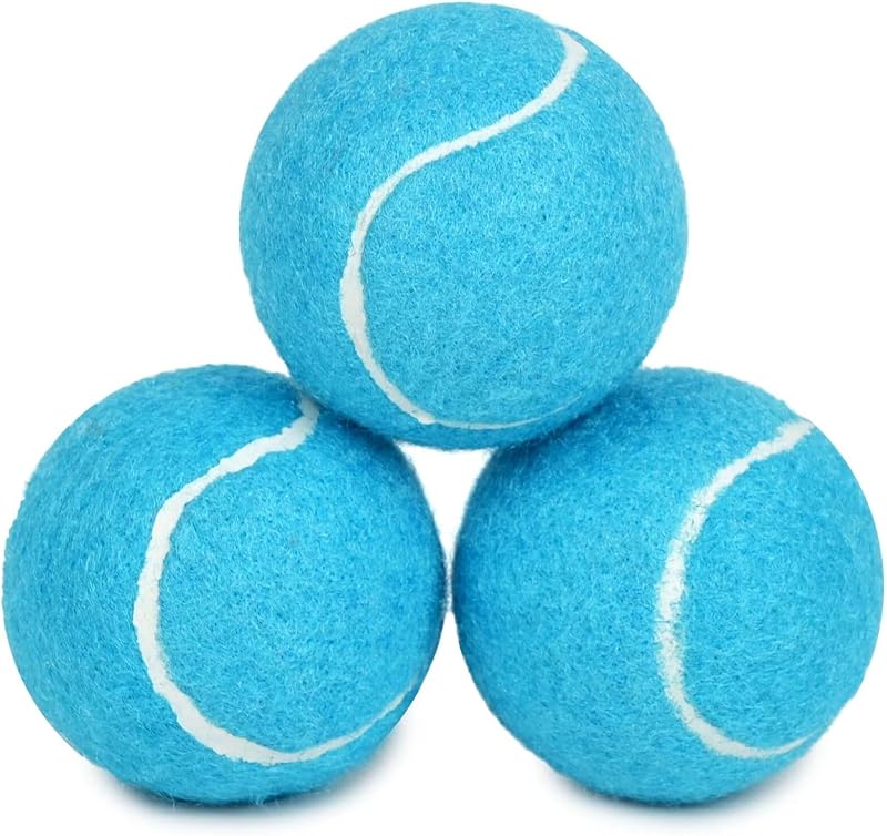 Bola para Cães de Borracha Natural com Revestimento de Feltro PrimePets 6,35 cm, Pacote com 3