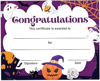 Halloween Costume Awards 20 Pcs 8x10 Certificate