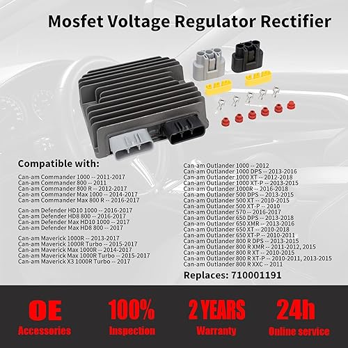 Miniatura 2 de Mosfet Regulador de Voltaje Rectificador de Repuesto para Can-Am Commander Defender Maverick Outlander Max 500 570 650 800 1000 2010-2018 Reemplaza