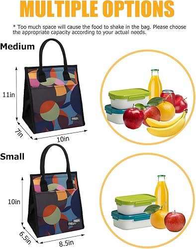 Miniatura 4 de Fmeida Bolsas de almuerzo aisladas para mujeres y hombres, bolsa de almuerzo reutilizable, bolsa de almuerzo con bolsillos delanteros y laterales, a