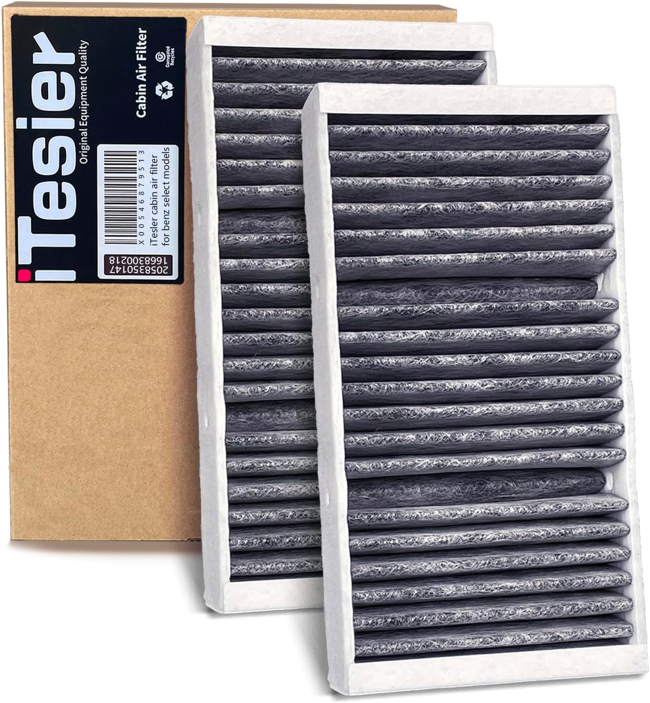 Cabin Air Filter kit for 2016-2019 Mercedes GLE350 GLE400 GLE450, 2012-2015 ML350 ML550, 2017-2019 GLS450 GLS550 GLS63, 2013-2016 GL450 GL550 GL63, replaces 1668300318, 1668300218