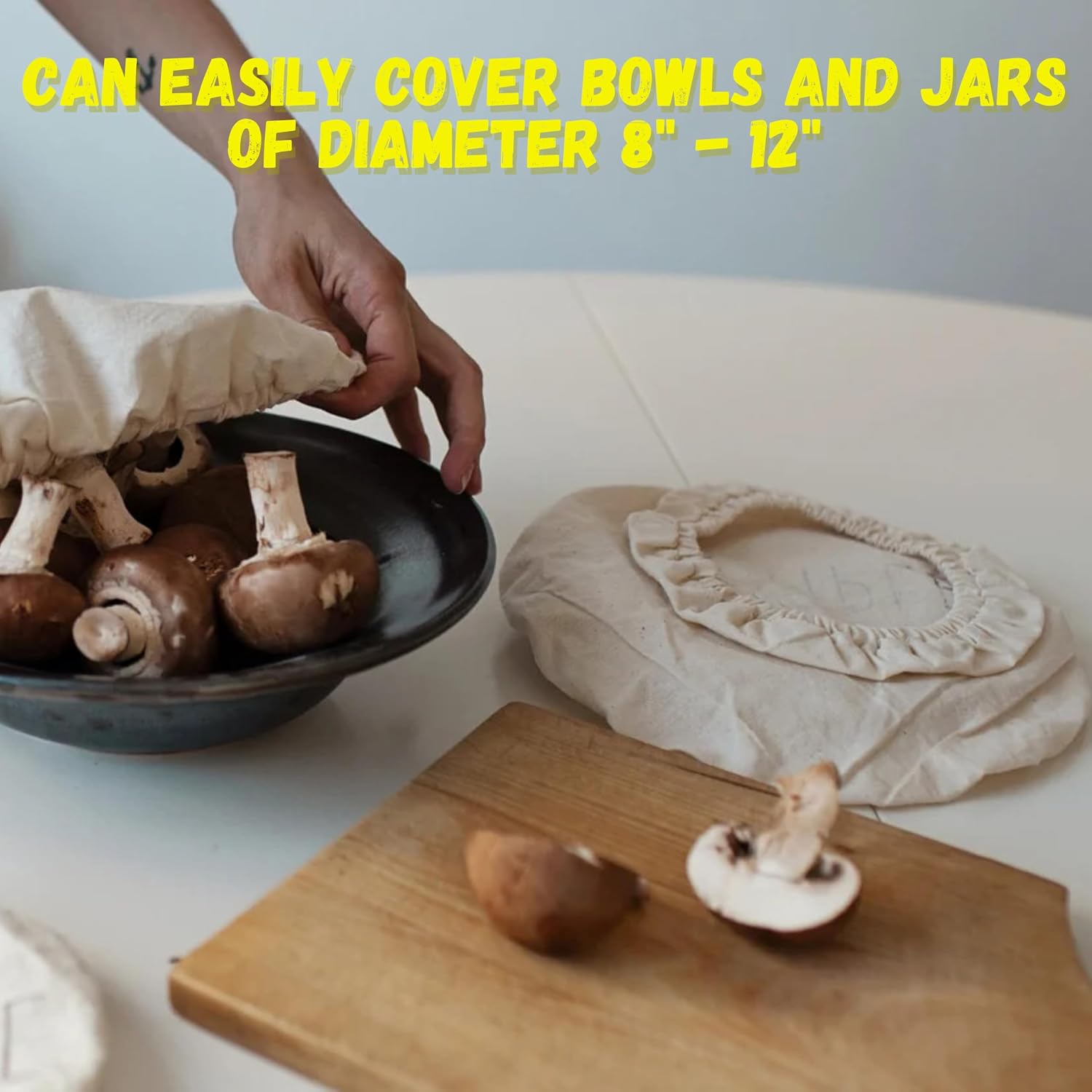 4 Pack XXL Bowl Covers for Sourdough Bread Proofing Food Cover 100% Cotton