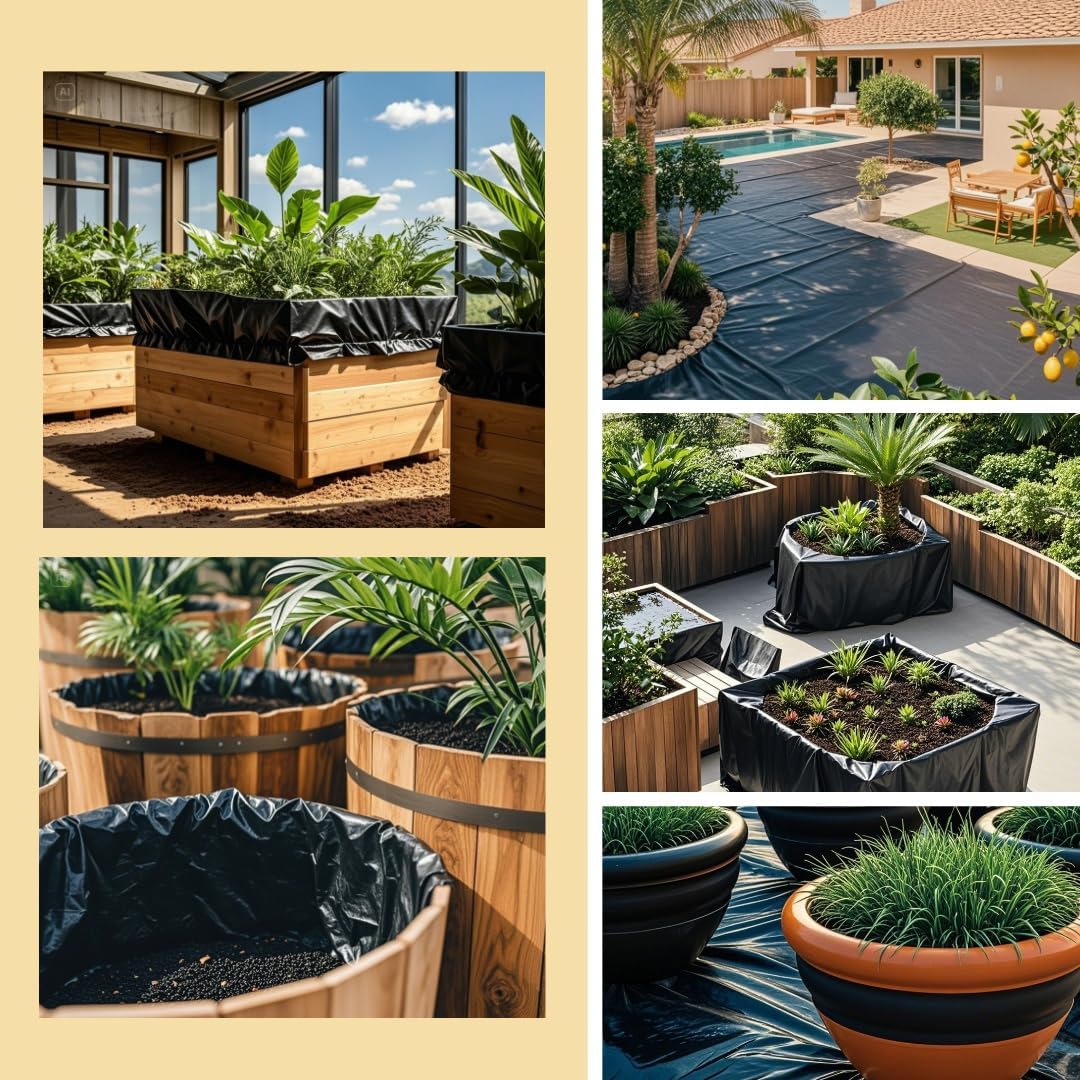 Pond Liner 10x 13ft Pond Liners for Outdoor Ponds，Waterproof Liner for Fish Ponds for Outside、 Pool、Water Features、 Fountains、Waterfall and Water Gardens，Pond kit，Black