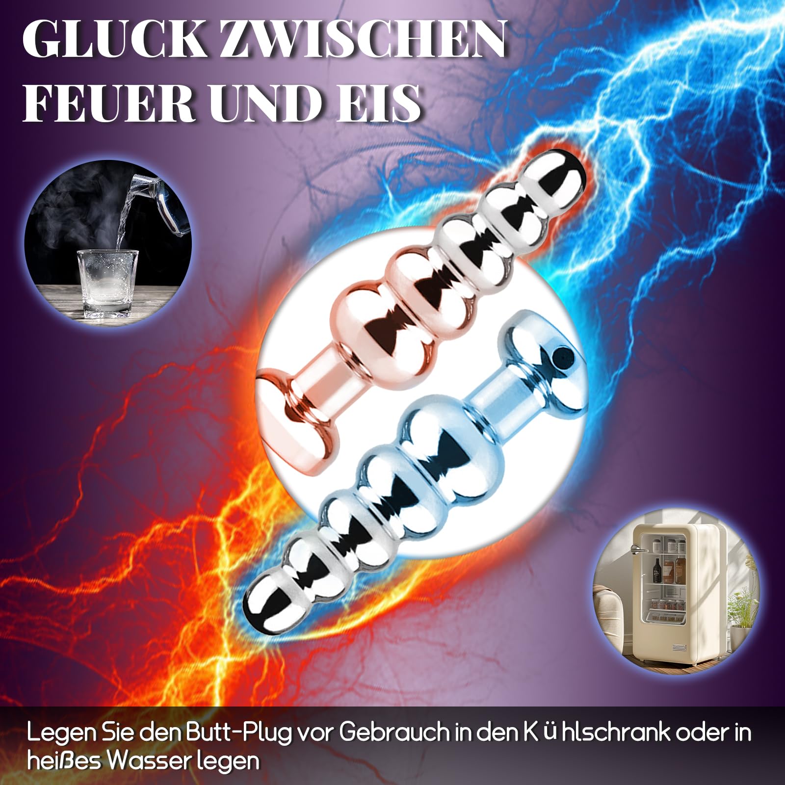 AMAZBEE Spine Anali Vibratori per gli Uomini 10 Modalità di Vibrazione Donne Giocattoli del Sesso Massaggiatore Prostatico Vibratore Metallo Anale Catena Dildo Vibratore (5 Beads)