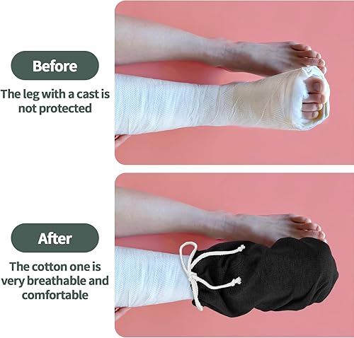 Miniatura 4 de Funda de calcetín fundida para pies, funda fundida para pies, funda para piernas, funda ajustable con cordón para hombres y mujeres (negro)