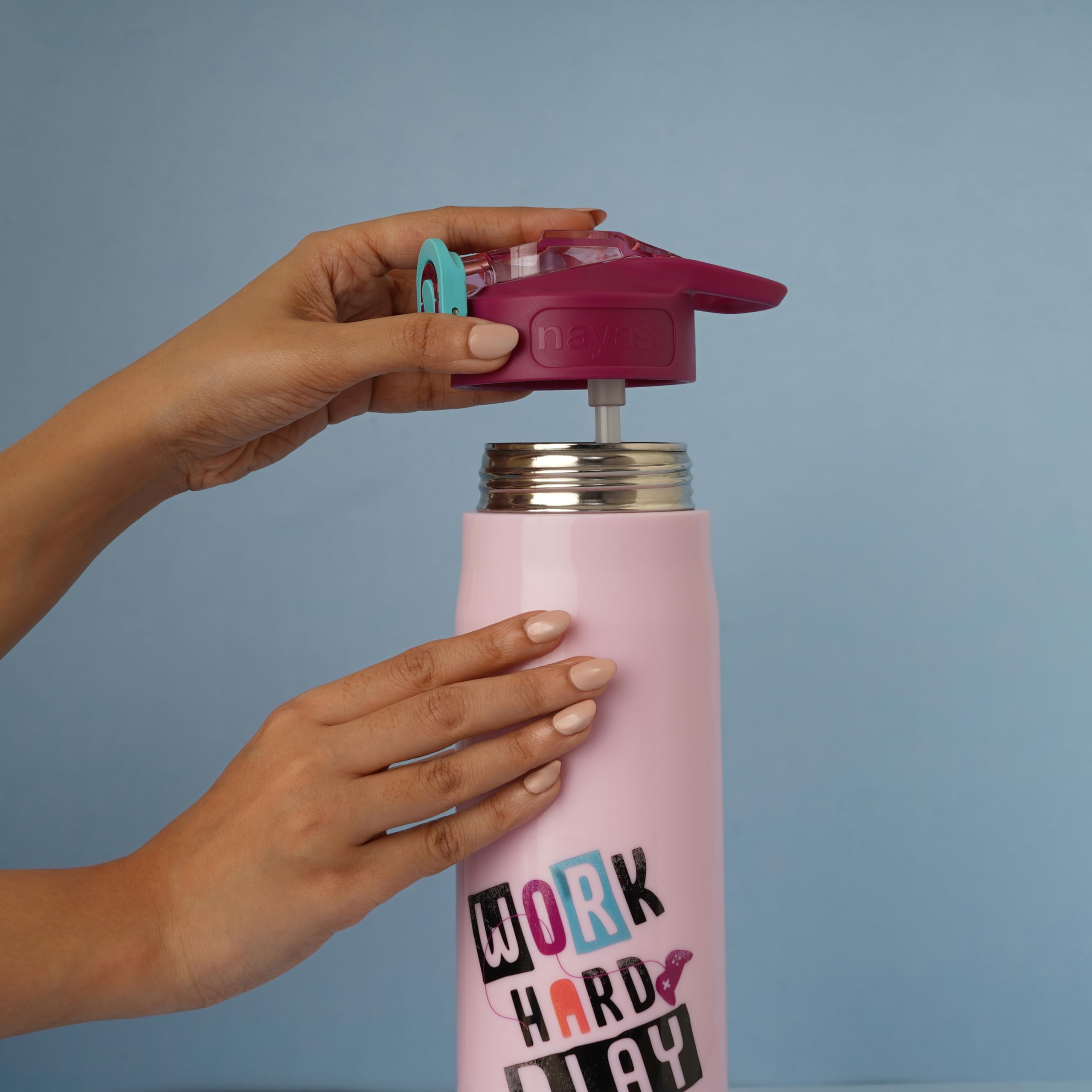 Nayasa Adonis Water Bottle - Pink - BPA-Free -8