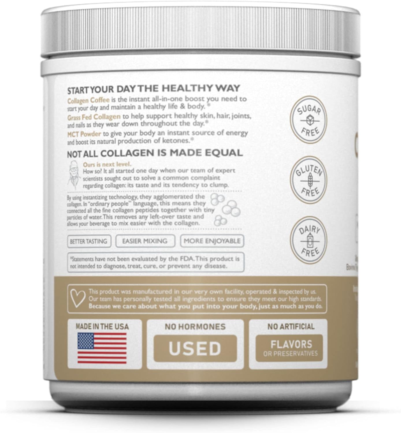 NUTRACOLLAGEN Peptide Protein Powder with Premium Columbian Coffee; Grass-Fed; Keto Friendly, MCT Coconut Oil Powder, Soy Free, Gluten Free, Sugar Free, 40mg Caffeine per Srving; 25 Servings; Original
