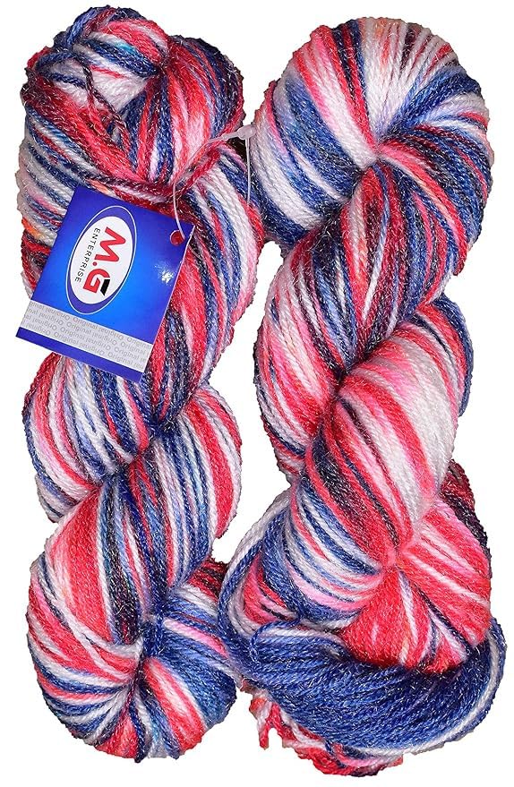 Image of M.G ENTERPRISE Microrangoli Knitting Yarn Wool, Mustang 400 gm Woolen Crochet Yarn Thread. Best Used with Knitting Needles, Crochet Needles-ND Art-DGA