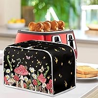 Vista 3 de Veniyate 2 Slice Toaster Cover Kitchen Mushroom Print Small Appliance Cover Bread Maker Dust and Fingerprint Protection, Lightweight and Durable