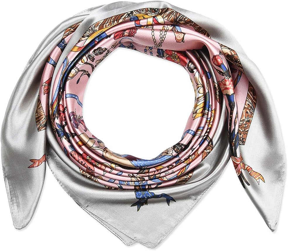 corciova 35 x 35 Satin Square Scarf for Women, Silk-Feel Hair Wrap, Large Bandana, Neck Wrap, Headscarf & Fashion Accessory