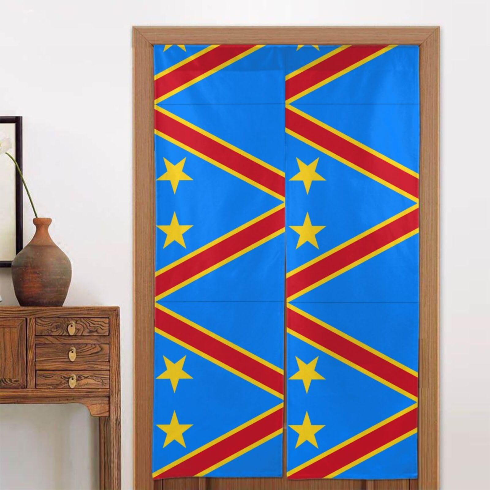 CNTDBU Flag of the Congo Door Curtain 34x56 Inch-Room Divider Panel for Privacy, Entryway Screen for Kitchen Bedroom