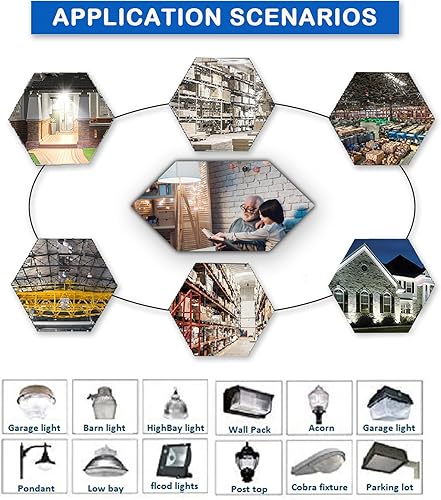 Miniatura 4 de El paquete de 3 es más económico, bombilla LED de 60 W, base E26, bombilla LED de 5000 K 6000 LM, adecuada para garaje, almacén, taller, granero,