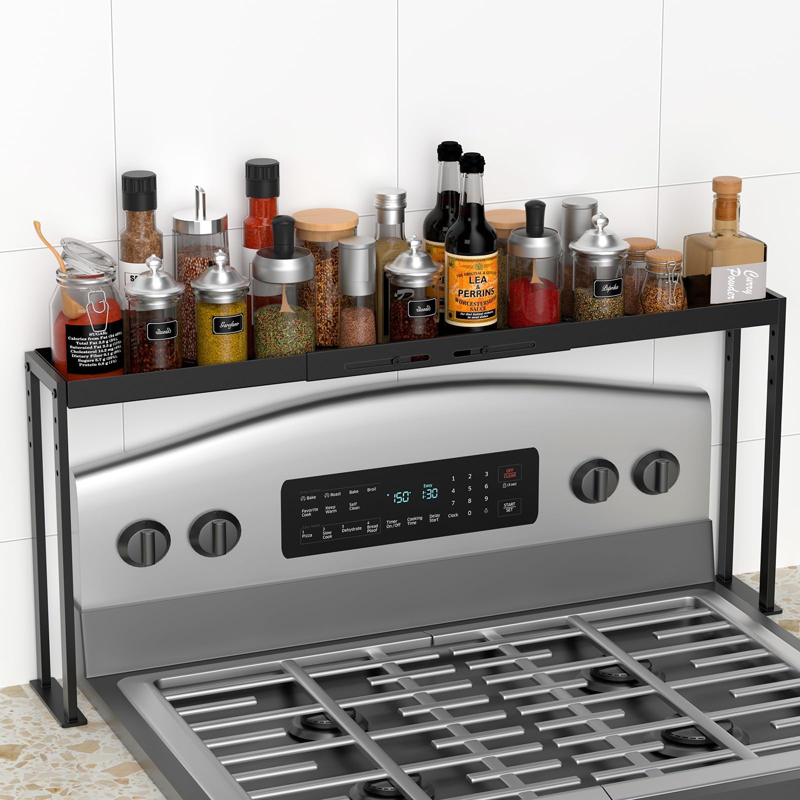 Deep Sea Kitchen Storage Wooden Over the Stove Spice Shelf