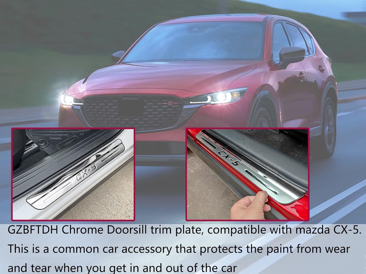 Edelstahl Schutz Einstiegsleisten Türschweller, Car Zubehör Für Mazda CX-5 CX5 2017-2022 Auto Teile, Beschützer Türschutzleisten Zierleisten Tür Sill