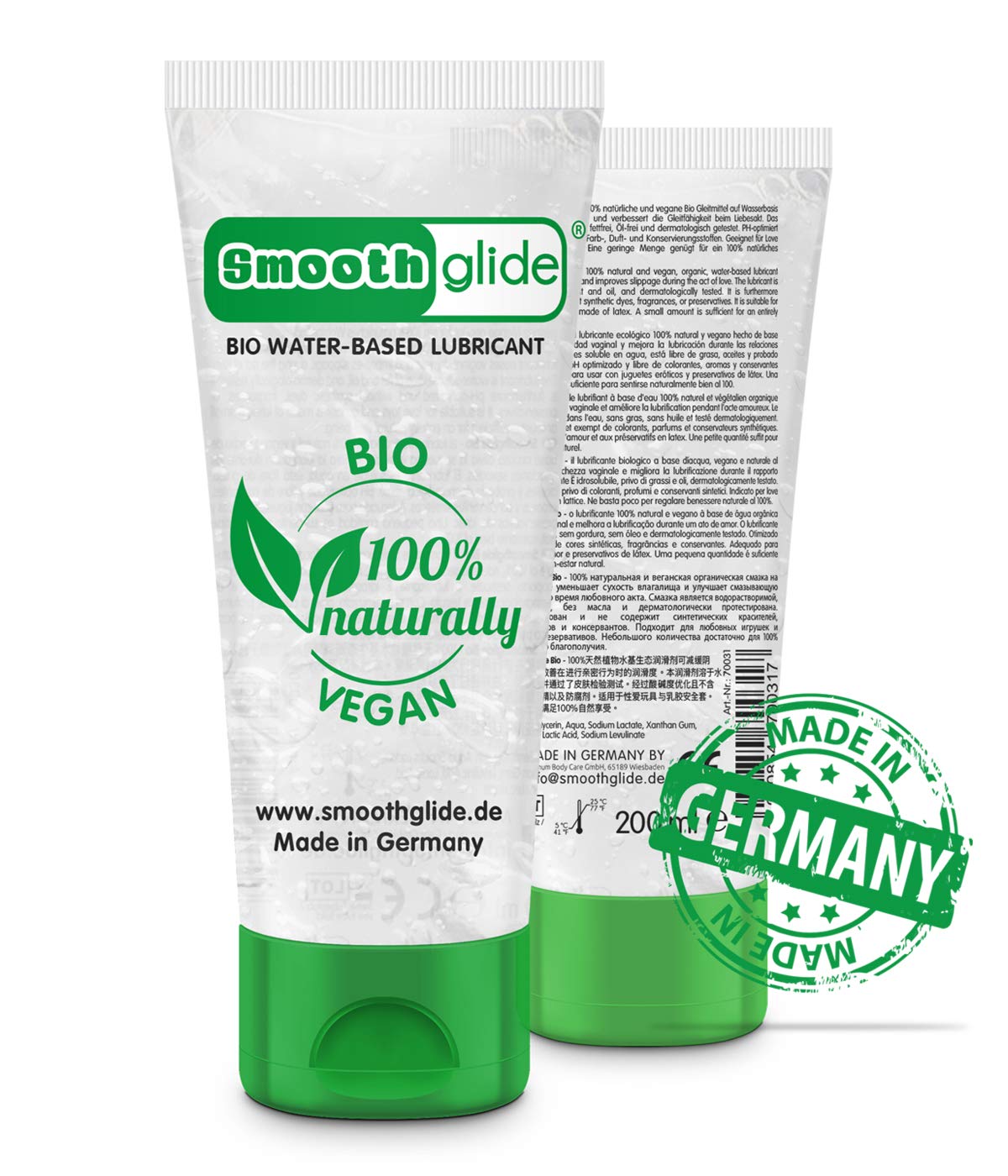 Smoothglide Gleitgel BIO & Vegan Gleitmittel auf Wasserbasis 100% natrlich  200ml : Amazon.de: Drogerie & Krperpflege
