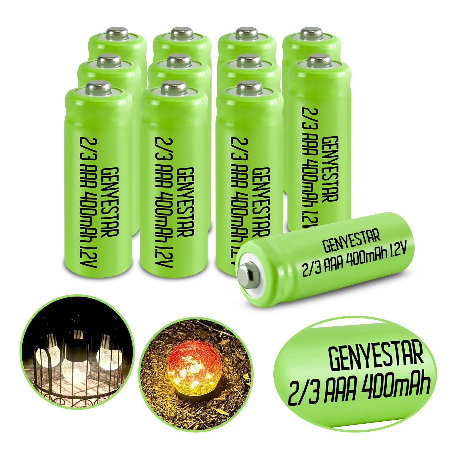 Amazon.com: GENYESTAR Ni-MH Rechargeable 2/3AAA 1.2v 400mAh