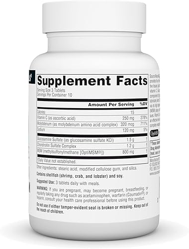 Miniatura 9 de Source Naturals Complejo De Glucosamina Condroitina Con MSM - 120 Tabletas