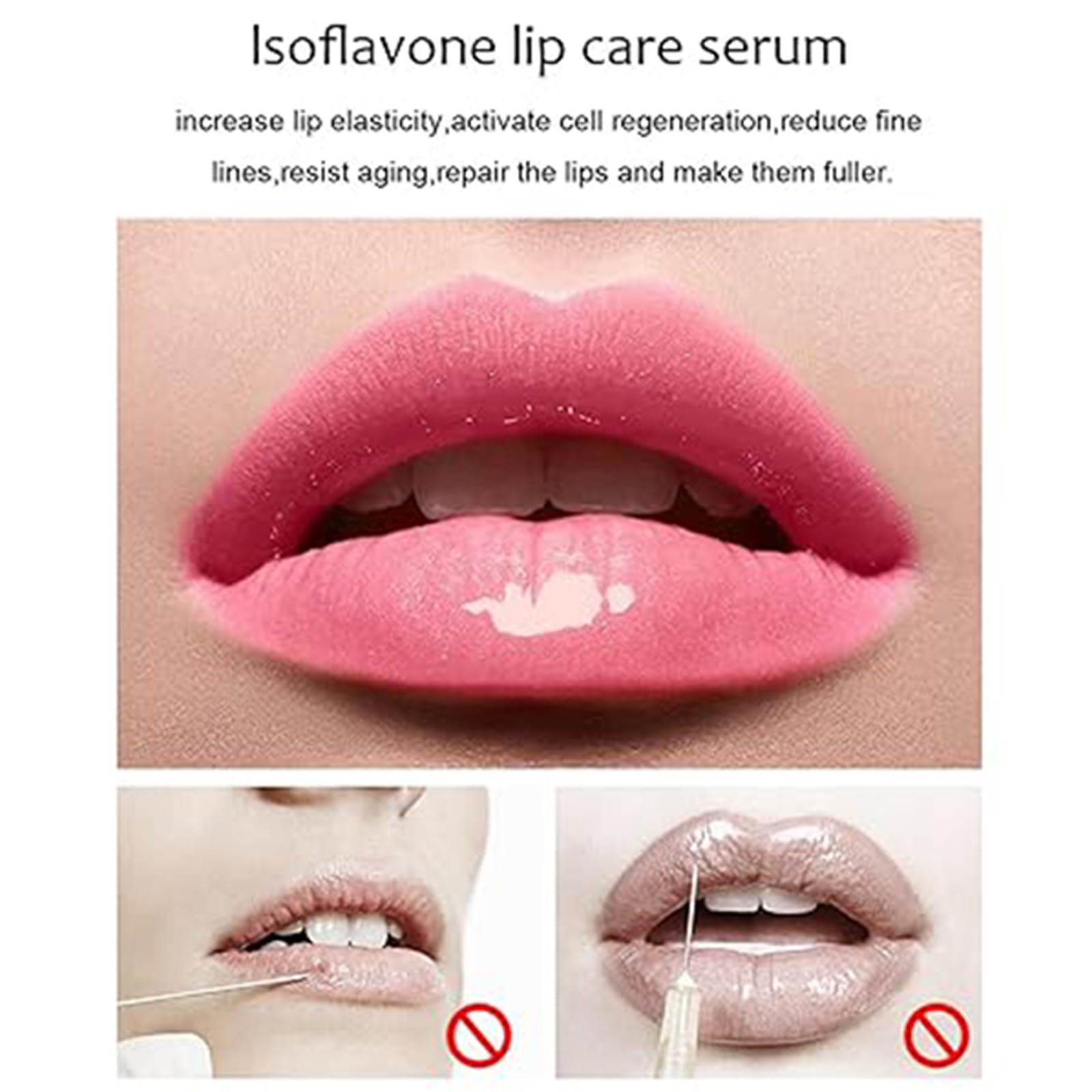 2Pcs Plumping Lip Maximizer Serum – 3D Lip Plumper Extreme für sofort voluminöse Lippen | Lip Gloss Enhancer Booster Volume mit Hyaluron | Transparente Lippenvergrößerung