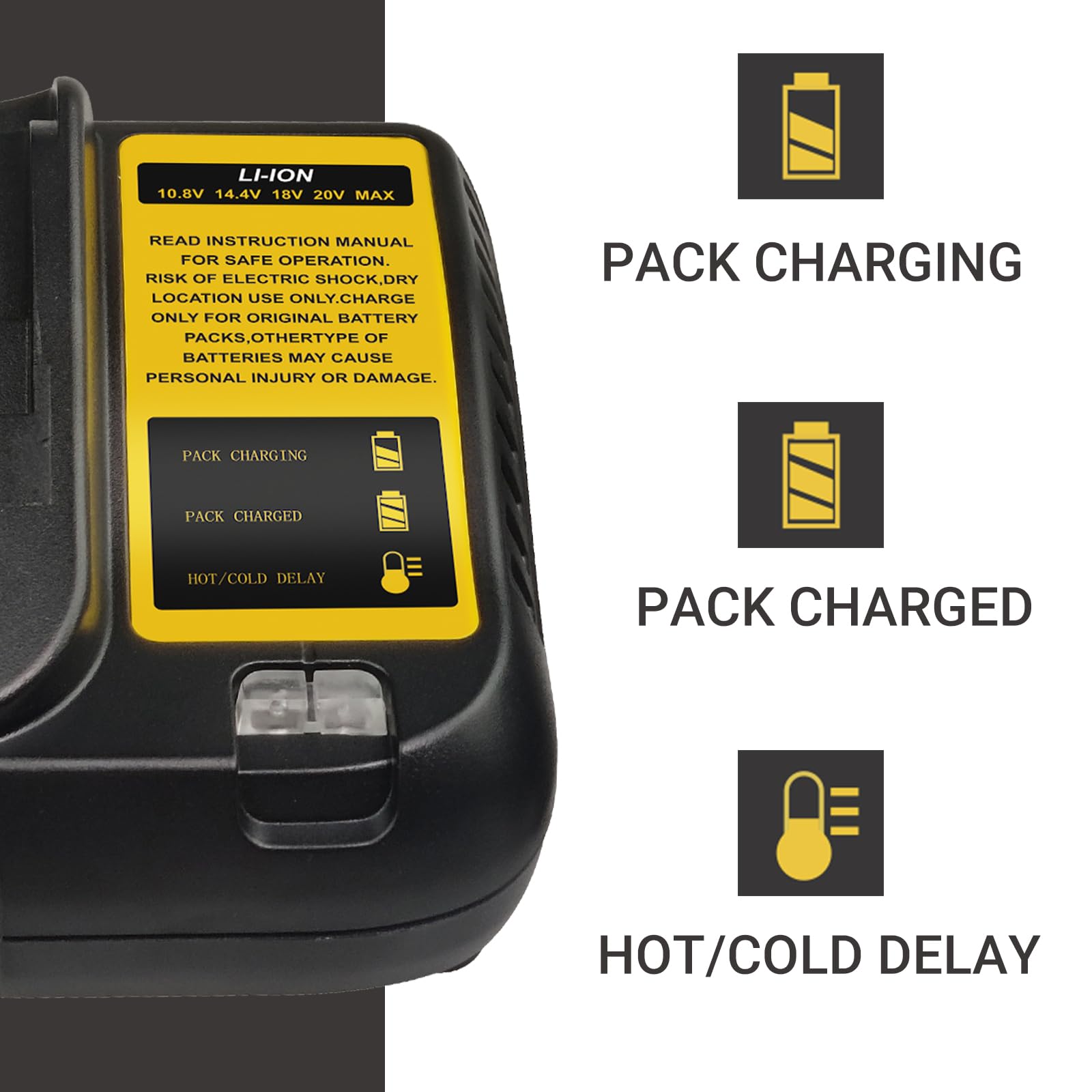 2pcs 5000mAh Recambio para Dewalt batería 18V + 1pcs 10.8~20V 3A DCB107 para Dewalt Cargador de batería con indicador LED