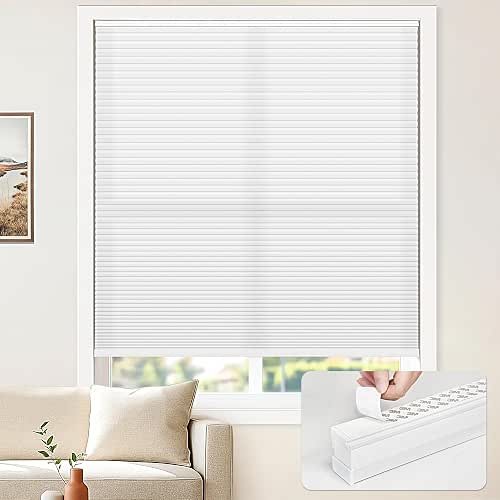 LazBlinds Light Filtering Cellular Shade, White 26" x64"