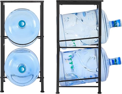 Miniatura 5 de LIANTRAL Soporte para botellas de agua de 5 galones con estante de almacenamiento, soporte para jarra de agua, soporte para jarra de agua,