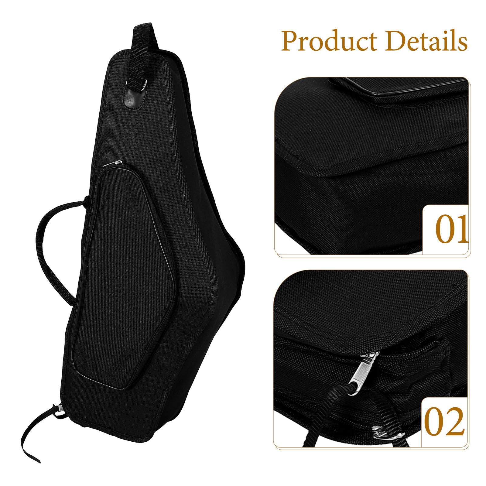 Didiseaon Custodia Per Sassofono Contralto e Imbottita Doppie Tracolle Regolabili, Borsa Portatile Per Strumenti a Fiato, Manico Rinforzato Per Trasporto Comodo e Uso All’aperto