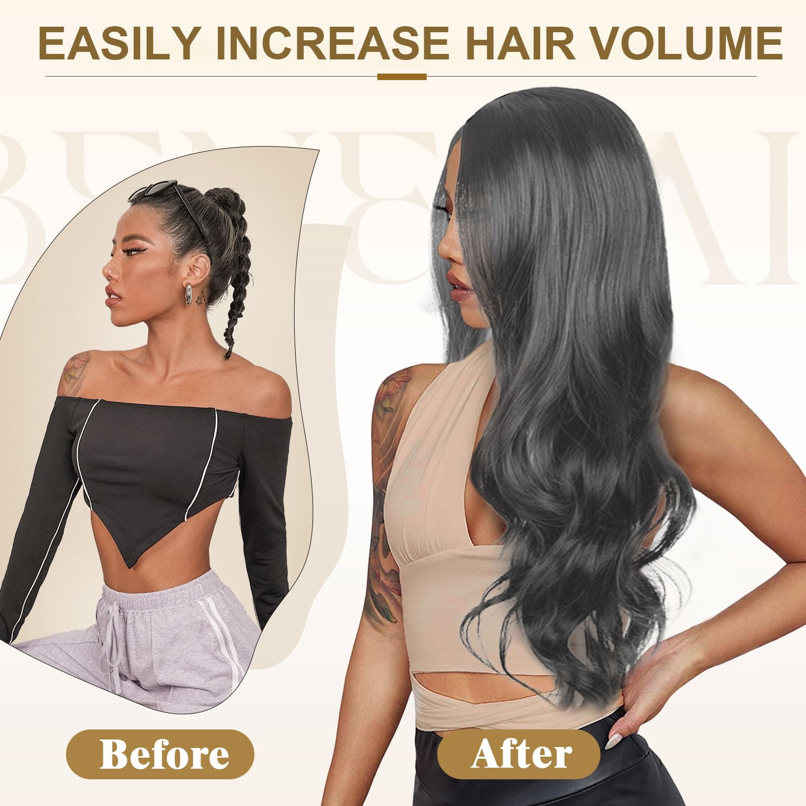EUPSIIU Long Silver Grey Wave Wigs for Women 27’’ Long Curly Wigs, Ladies Fancy Dress Wig Synthetic Hair Wig - Image 3