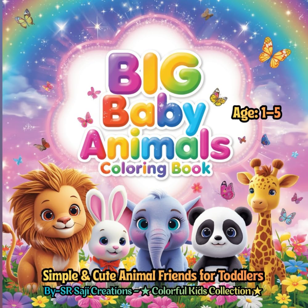 BIG Baby Animals Coloring Book: Simple & Cute Animal Friends for Toddlers | Ages 1–5 (BIG Fun Coloring)