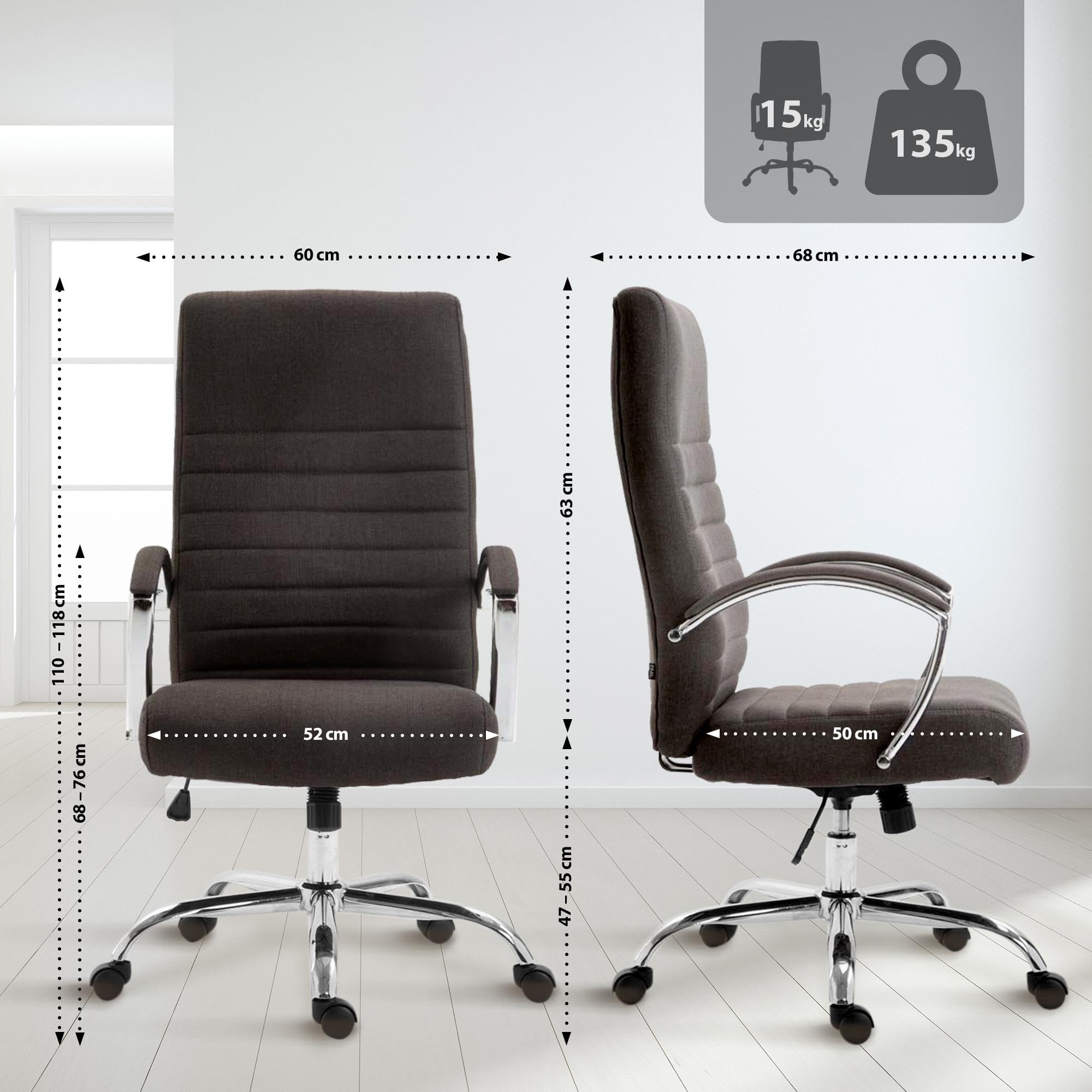 KLULK Poltrona Da Scrivania Ergonomica In Ecopelle Con Schienale Reclinabile 5 Ruote Ruotanti A 360 Gradi Altezza Regolabile 70661141