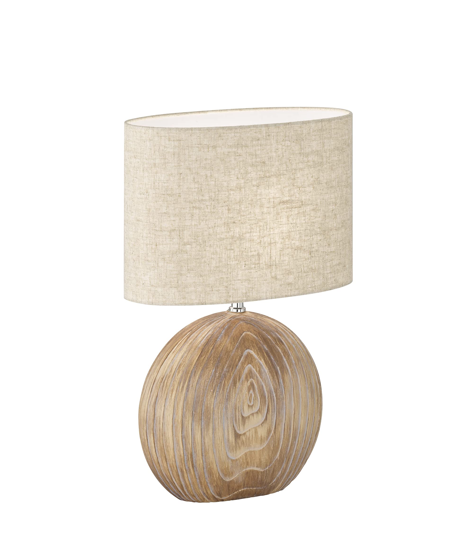 Fischer & Honsel|Tischleuchte, Tobse|holzfarben|Stoffschirm-leinen sandfarben|L: 34,00 cm, B: 17,00 cm, H: 53,00 cm|mit Schnurschalter|1x E27 max. 40,0 Watt|50608