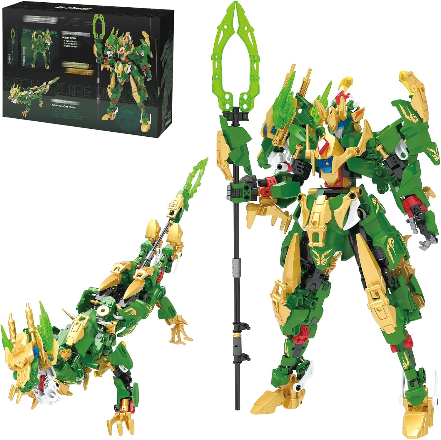 2-in-1 Transforming Robot Building Set – 504 PCS Mech Dragon Toy with Movable Joints, STEM Action Figures Kit, Birthday Gift for Ages 8+ Boys and Girls