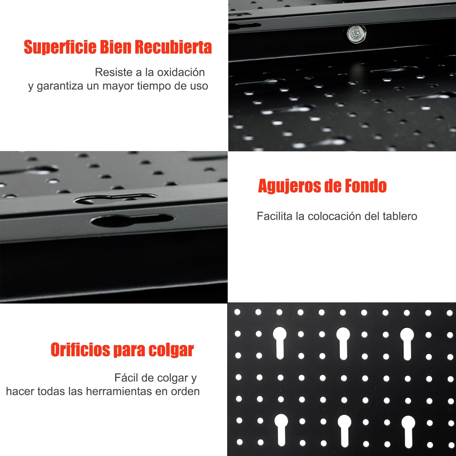 SOARS Pegboard Metal 120 x 60cm, Organizador de Herramienta de Pared, con 20 Accesorios para Taller y Garaje